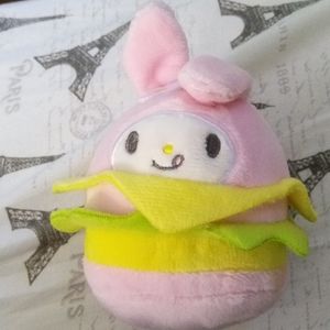 Sanrio kawaii Hamburger plush keychain My Melody